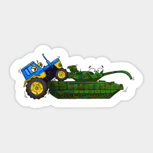 Ukrainian Tractor on Russian Tank Sticker